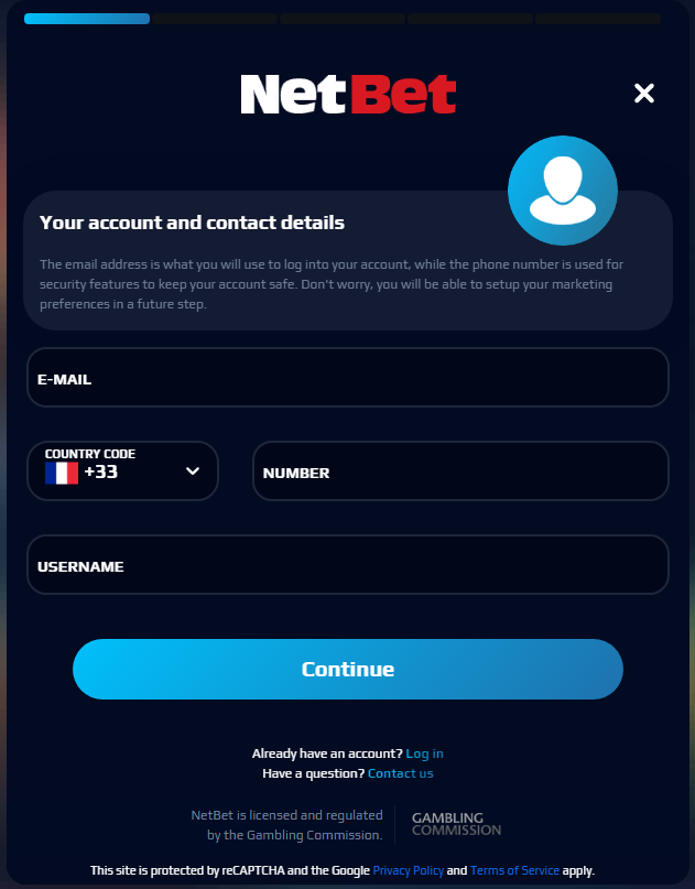 Registratieproces en NetBet