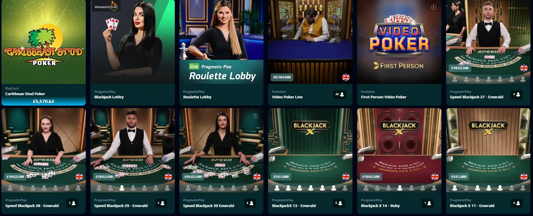 De beschikbare live casinospellen bij NetBet